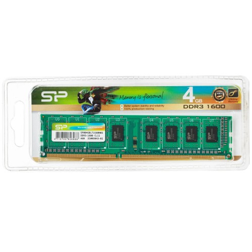 Оперативная память Silicon Power 4GB DDR3 1600 МГц DIMM CL11 (SP004GBLTU160N02) 