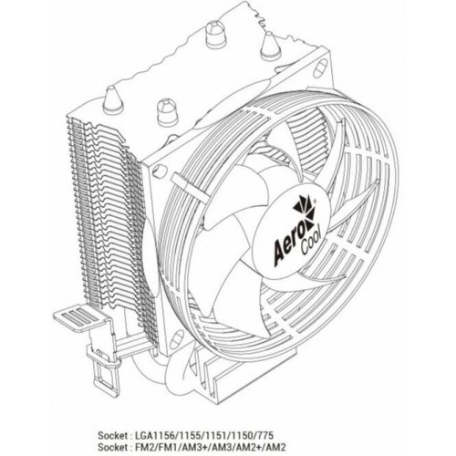 Кулер для процессора AeroCool Verkho 2 PWM (черный/серебристый) 9