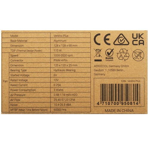 Кулер для процессора AeroCool Verkho Plus (черный/синий) 8