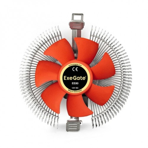 Кулер для процессора ExeGate EE80 (EX286144RUS) (серебристый/оранжевый) 