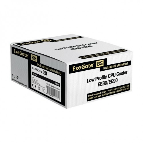 Кулер для процессора ExeGate EE80 (EX286144RUS) (серебристый/оранжевый) 3