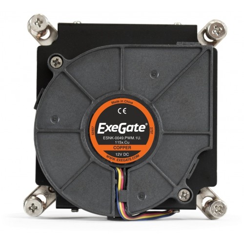 Кулер для процессора ExeGate ESNK-0049.PWM.1U.115x.Cu (EX286162RUS) (медный/черный) 