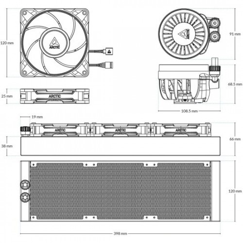 Система жидкостного охлаждения Arctic Cooling Liquid Freezer III Pro 360 Multi Compatible All-In-One ACFRE00180A (черный) 6