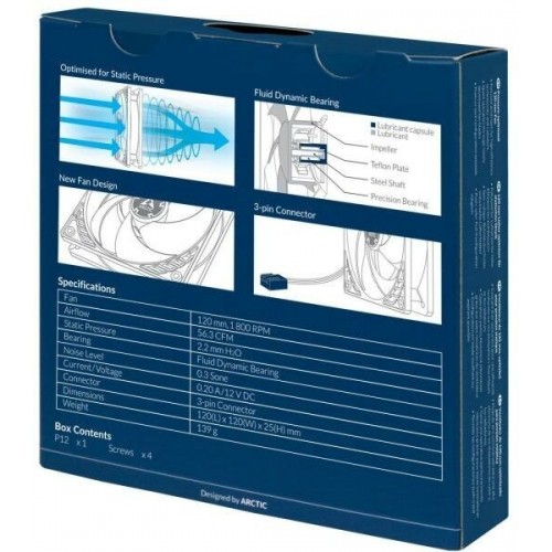 Вентилятор для корпуса Arctic P12 (ACFAN00118A) (черный) 6