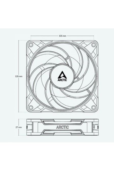 Вентилятор для корпуса ARCTIC P12 Pro Reverse - A-RGB (ACFAN00325A) (белый) 3