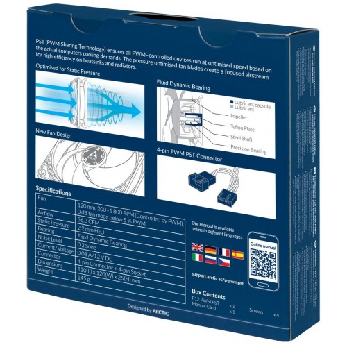 Вентилятор для корпуса Arctic P12 PWM PST (ACFAN00170A) (черный) 1