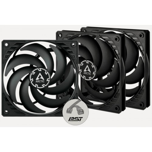 Вентилятор для корпуса ARCTIC P12 SLIM PWM PST -3 Pack (ACFAN00275A) (черный) 