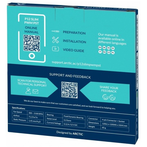 Вентилятор для корпуса Arctic P12 SLIM PWM PST (ACFAN00187A) (черный) 2