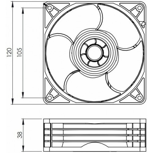 Вентилятор для корпуса Arctic S12038-4K (ACFAN00296A) (черный) 2