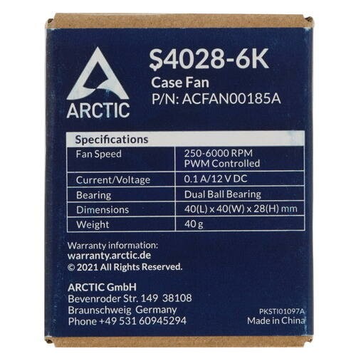 Вентилятор для корпуса Arctic S4028-6K (ACFAN00185A) (черный) 6