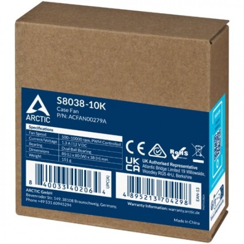 Вентилятор для корпуса Arctic S8038-10K (ACFAN00279A) (черный) 5