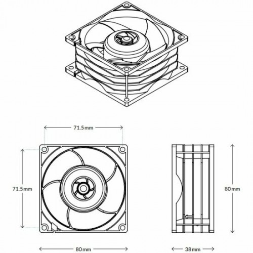 Вентилятор для корпуса Arctic S8038-10K (ACFAN00279A) (черный) 6