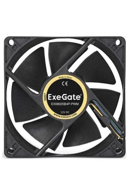 Вентилятор для корпуса ExeGate E08025B4P-PWM (EX283378RUS) (черный) 