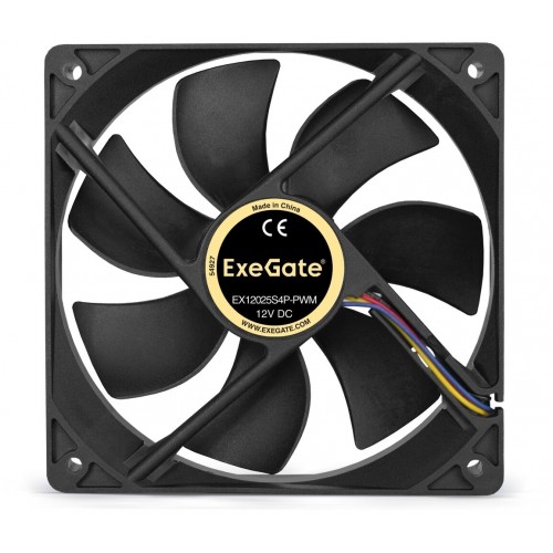 Вентилятор для корпуса ExeGate E12025S4P-PWM (EX283393RUS) (черный) 