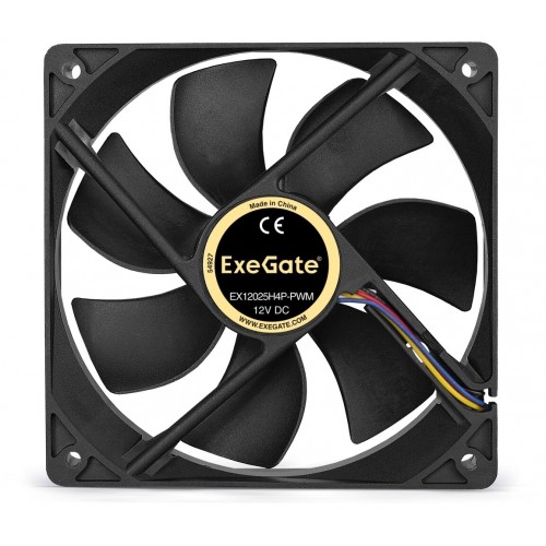 Вентилятор для корпуса ExeGate EX12025H4P-PWM (EX283392RUS) (черный) 
