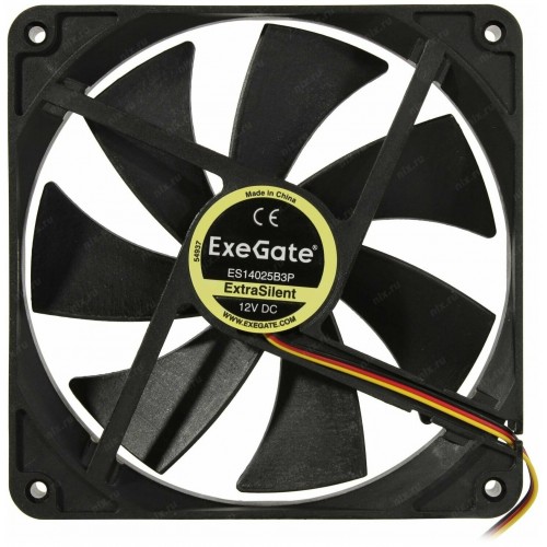 Вентилятор для корпуса ExeGate ExtraSilent ES14025B3P (EX288928RUS) (черный) 