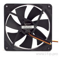 Вентилятор для корпуса Gembird/ 140x140x25/ тихий/ 3 pin/4pin Molex/ провод 40 см (17610) (черный)
