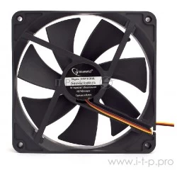 Вентилятор для корпуса Gembird/ 140x140x25/ тихий/ 3 pin/4pin Molex/ провод 40 см (17610) (черный)