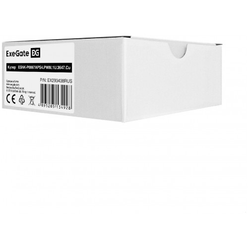 Вентилятор для процессора ExeGate EX293438RUS ESNK-P0067APS4.PWM.1U.3647.Cu (EX293438RUS) (черный) 8