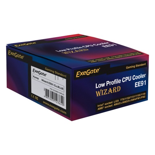 Вентилятор для процессора Exegate Wizard EE91-Cu.BLUE (EX286153RUS) (медный) 9