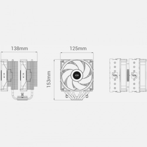 Вентилятор для процессора PcCooler RT620 ARGB  (RT620-BKAWXX-GL) (черный) 