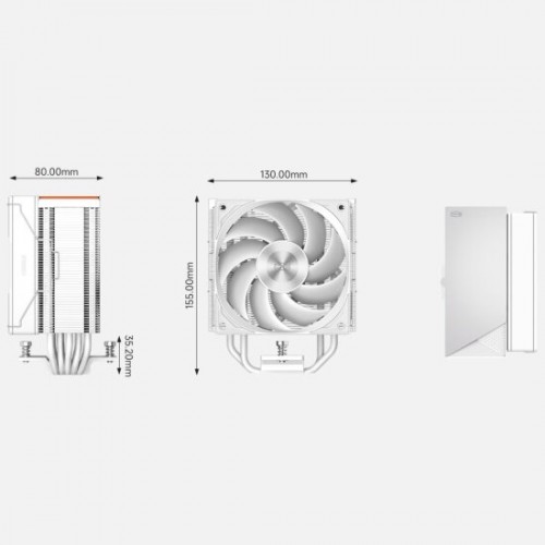 Вентилятор для процессора PCCooler RZ500 WH (белый) 8
