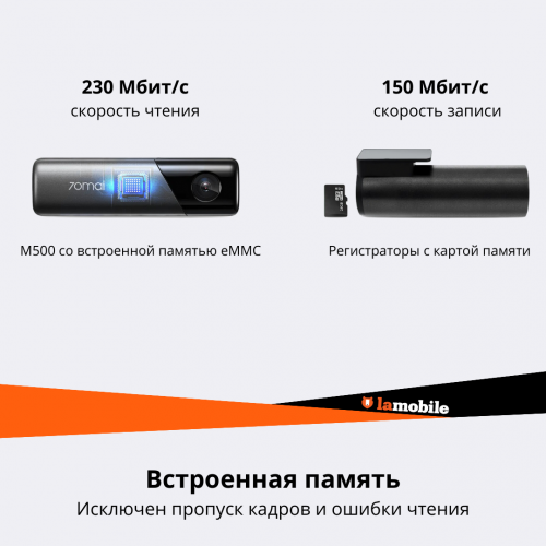 Видеорегистратор 70mai Dash Cam M500 64GB (черный) 8