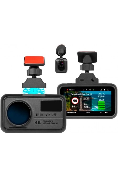 Видеорегистратор с радар-детектором TrendVision DriveCam Real 4K Signature LNA GPS ГЛОНАСС (черный) 