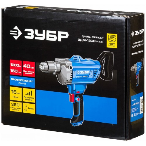 Дрель-миксер Зубр ПРОФЕССИОНАЛ ЗДМ-1200 РММ2 1