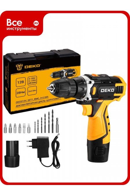 Дрель-шуруповерт Deko DKCD12V Set1 (083-1022) 