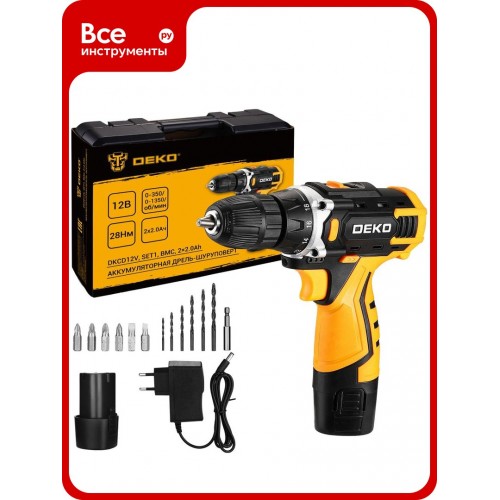 Дрель-шуруповерт Deko DKCD12V Set1 (083-1022) 