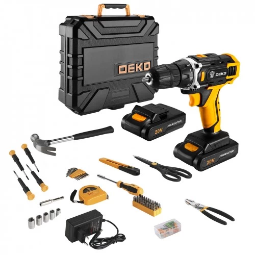 Дрель-шуруповерт Deko DKCD20FU-Li + 104 предмета 2х1.5Ah (063-4178) 2