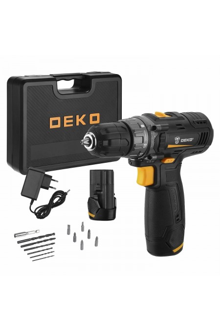 Дрель-шуруповерт Deko GCD12DU3 Set 4 в кейсе + оснастка 13 шт (063-4140) 