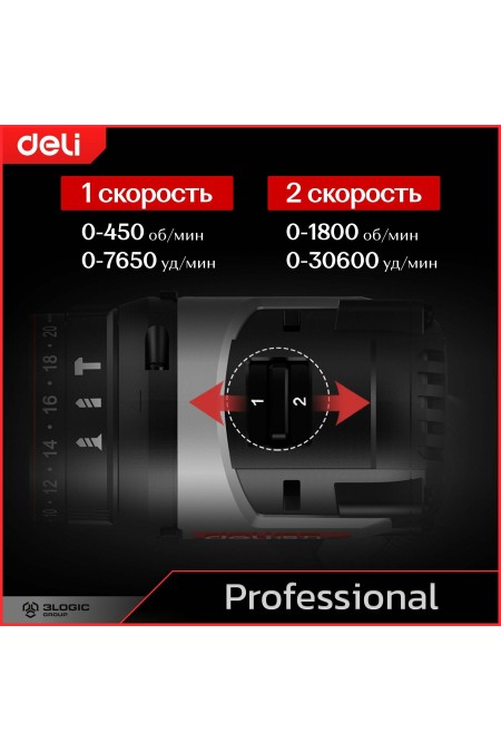 Дрель-шуруповерт Deli DE-CZ16-1D2 1