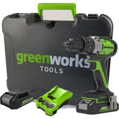 Дрель-шуруповерт GreenWorks GD24DD35K2 (3704007UA) 1