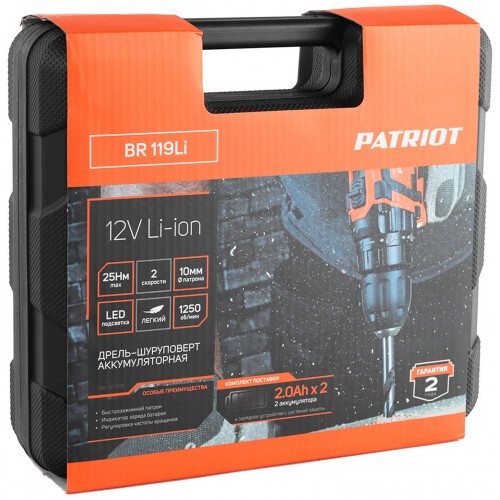 Дрель-шуруповерт PATRIOT BR 119LI 8