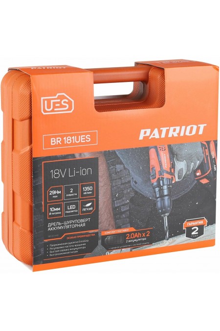Дрель-шуруповерт Patriot BR 181UES (180201481)кейс 4