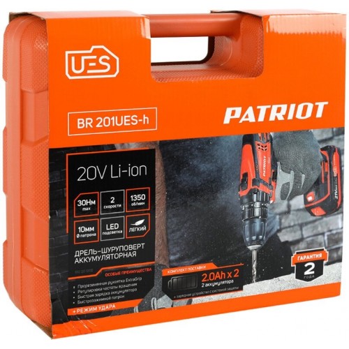 Дрель-шуруповерт Patriot BR 201UES-h (180201205) кейс 2