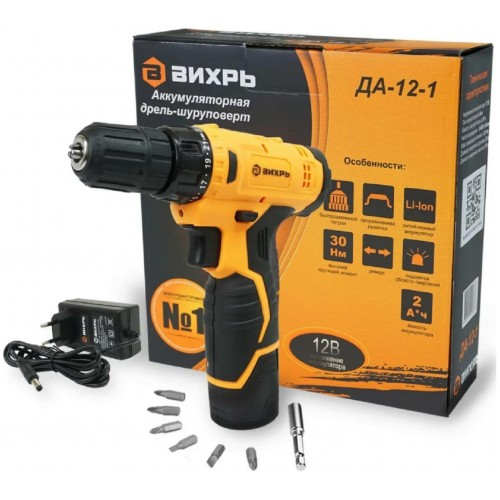 Дрель-шуруповерт ВИХРЬ ДА-12-1 (72/14/11) 6
