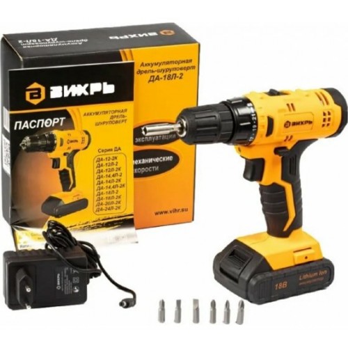 Дрель-шуруповерт Вихрь ДА-18Л-2 (72/14/16) 1