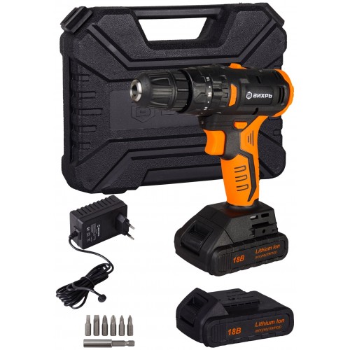 Дрель-шуруповерт Вихрь ДА-18Л-2К/Б (72/14/22) 2