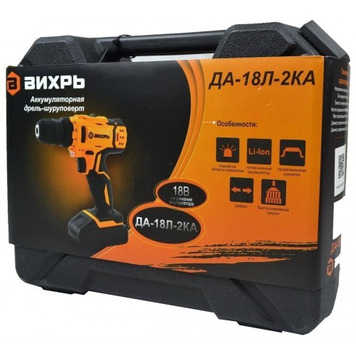 Дрель-шуруповерт Вихрь ДА-18Л-2КА (72/14/25) 2