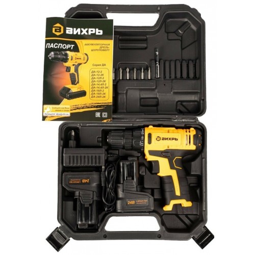 Дрель-шуруповерт Вихрь ДА-24Л-2к (72/14/18) 3