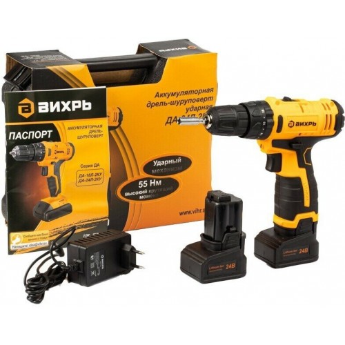 Дрель-шуруповерт Вихрь ДА-24Л-2кУ (72/14/19) 8
