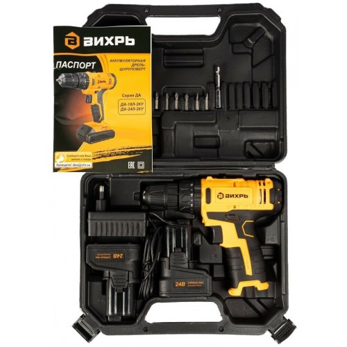 Дрель-шуруповерт Вихрь ДА-24Л-2кУ (72/14/19) 9