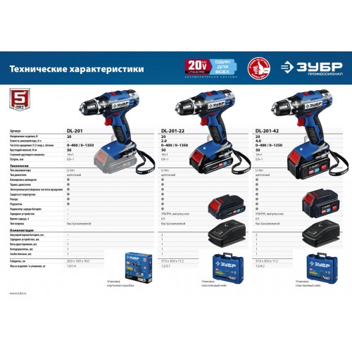 Дрель-шуруповерт ЗУБР DL-201-42 2
