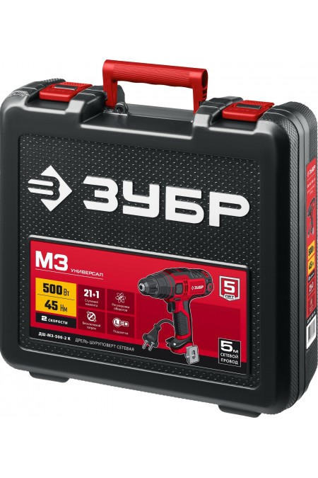 Дрель-шуруповерт Зубр ДШ-М3-500-2 К 1