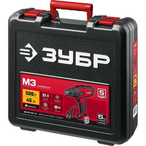 Дрель-шуруповерт Зубр ДШ-М3-500-2 К 1