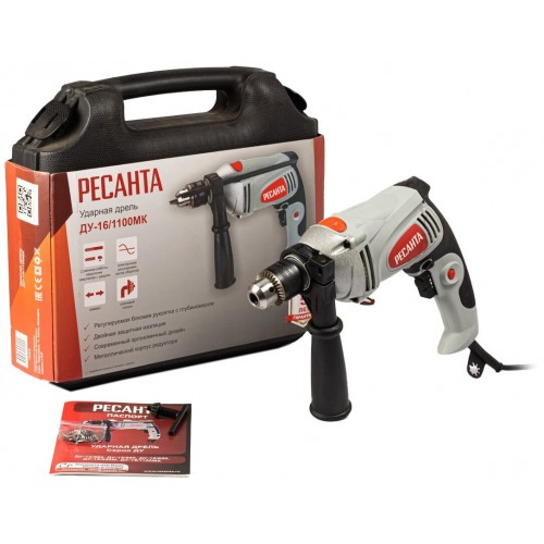 Дрель ударная Ресанта ДУ-16/1100МК (75/8/5) 8