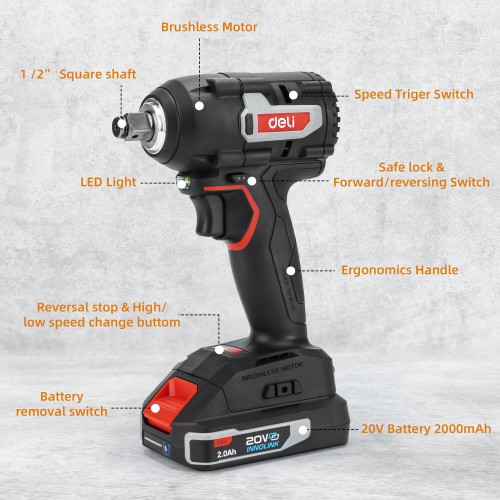 Гайковерт Deli DE-BS20-1D2 4